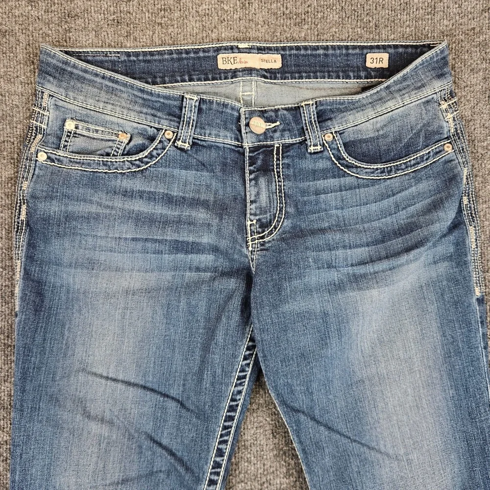 Buckle BKE Stella Bootcut Jeans Women's 31 Blue Dark Wash Stretch Mid Rise Denim - Picture 11 of 12